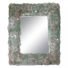 Rectangular illuminated Murano glass mirror